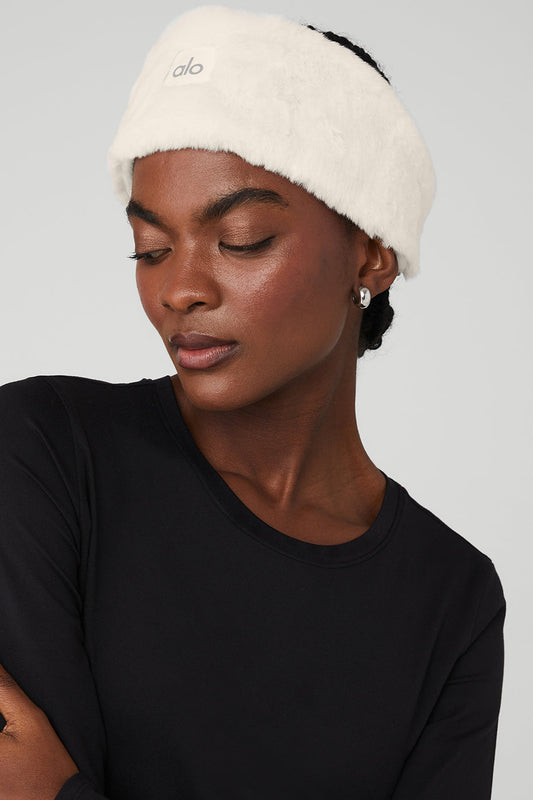 Faux Fur Ear Warmers - Ivory
