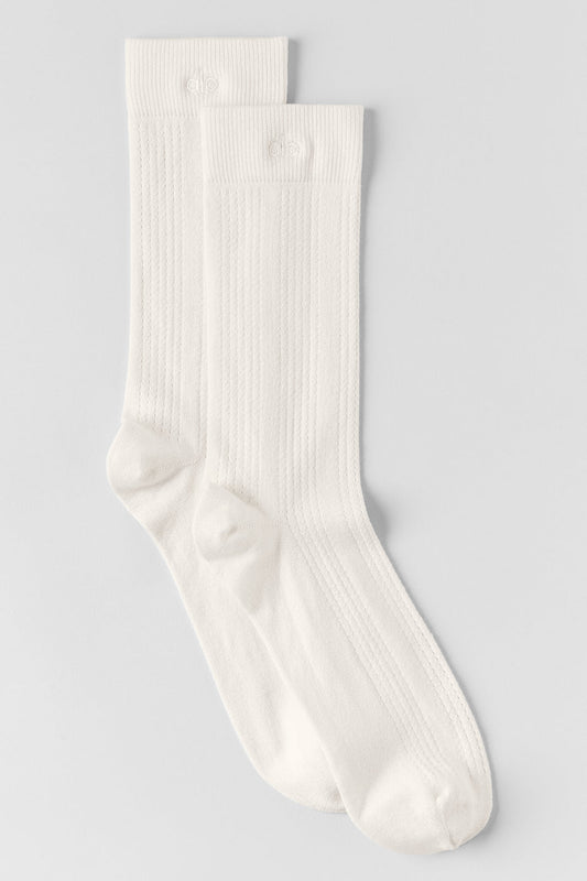 Cashmere Mesh Sock - Ivory