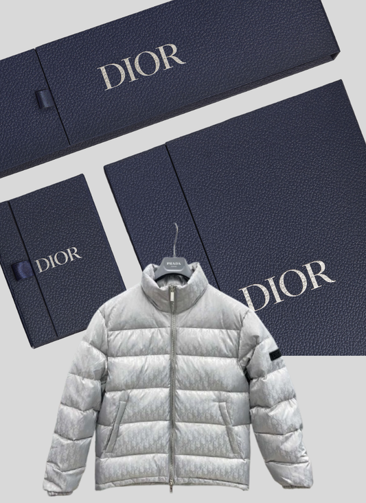 Doudoune D full logo Grey