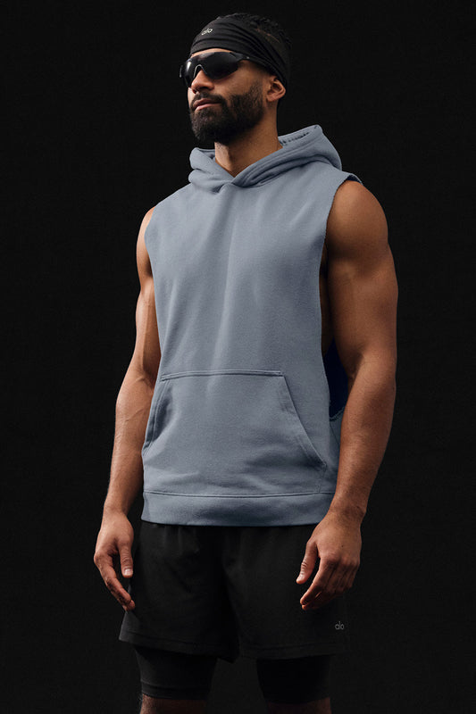 Renown Sleeveless Hoodie - Steel Grey