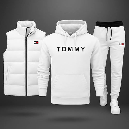 Ensemble Tommy™ – Gilet sans manches, sweat à capuche et pantalon assorti